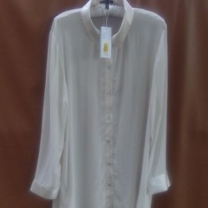 Eileen Fisher Beige Silk Blouse